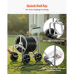 VEVOR Hose Reel Cart, Hold Up to 250 ft of 5/8’’ Hose, Garden Water Hose Carts Mobile Tools with 4 Wheels, Heavy Duty Powder-coated Steel Outdoor Planting with Storage Basket, for Garden, Yard, Lawn