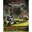 VEVOR Hose Reel Cart, Hold Up to 300 ft of 5/8’’ Hose, Garden Water Hose Carts Mobile Tools with 4 Wheels, Heavy Duty Powder-coated Steel Outdoor Planting with Storage Basket, for Garden, Yard, Lawn