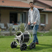 VEVOR Hose Reel Cart, Hold Up to 300 ft of 5/8’’ Hose, Garden Water Hose Carts Mobile Tools with 4 Wheels, Heavy Duty Powder-coated Steel Outdoor Planting with Storage Basket, for Garden, Yard, Lawn
