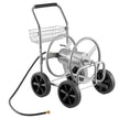 VEVOR Hose Reel Cart, Hold Up to 300 ft of 5/8’’ Hose, Garden Water Hose Carts Mobile Tools with 4 Wheels, Heavy Duty Powder-coated Steel Outdoor Planting with Storage Basket, for Garden, Yard, Lawn