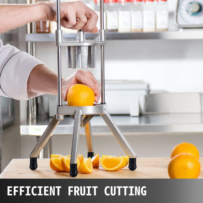 VEVOR 4-Section Commercial Easy Wedger Stainless Steel Blade Fruit Lime Slicer, Lemon Cutter for Home Bar Restaurant, Sliver