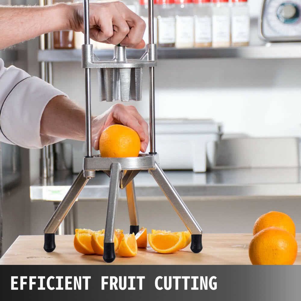VEVOR 6-Section Commercial Easy Wedger Stainless Steel Blade Fruit Lime Slicer, Lemon Cutter 6 Wedges for Home Bar Restaurant