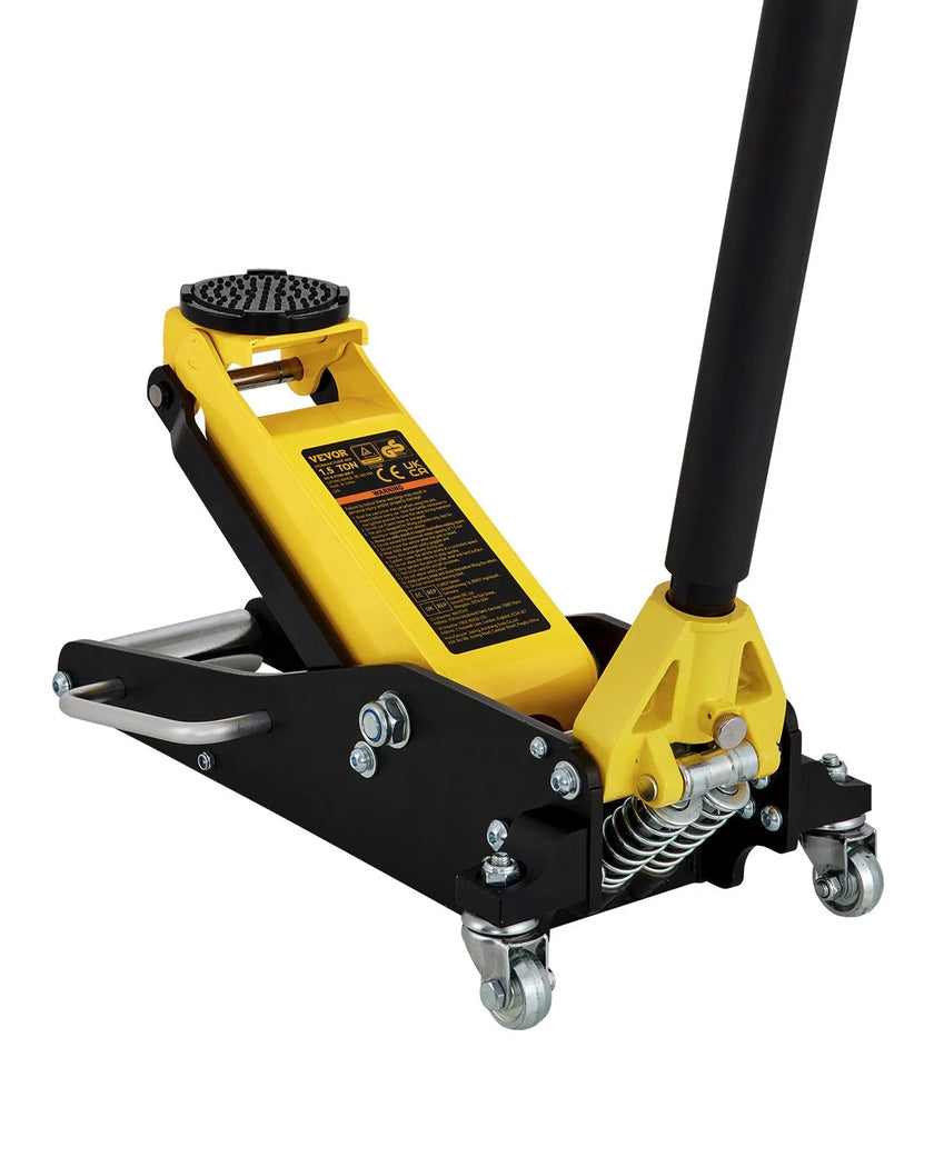 VEVOR Floor Jack, 1.5 Ton Low Profile Floor Jack, Aluminum and Steel Racing Floor Jack with Dual Pistons Quick Lift Pump, Floor Jack Lifting Range 3-3/20