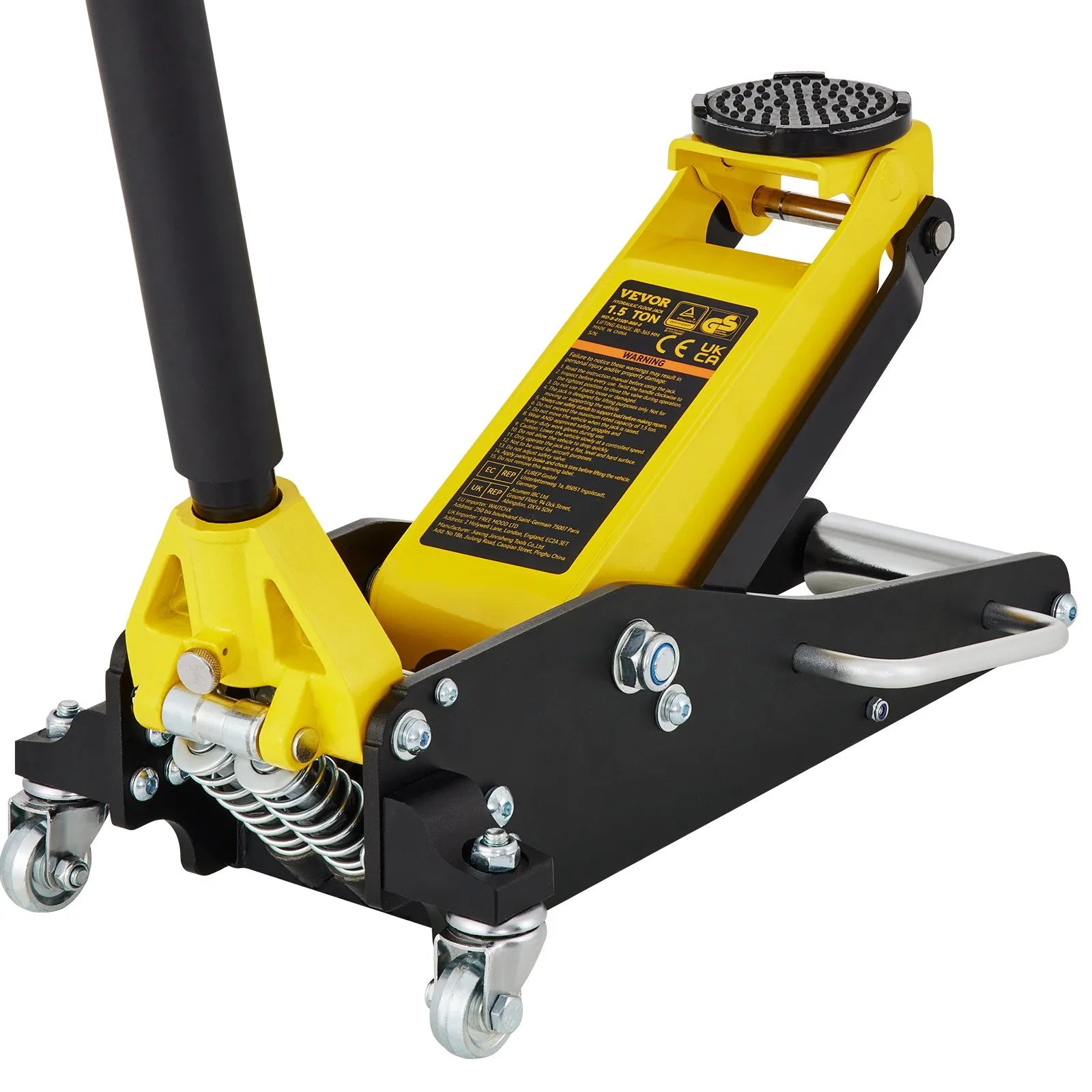 VEVOR Floor Jack, 1.5 Ton Low Profile Floor Jack, Aluminum and Steel Racing Floor Jack with Dual Pistons Quick Lift Pump, Floor Jack Lifting Range 3-3/20