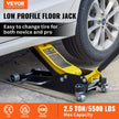 VEVOR Floor Jack, 2.5 Ton Low Profile Floor Jack, Aluminum And Steel Racing Floor Jack with Dual Pistons Quick Lift Pump, 3-3/4