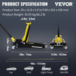 VEVOR Floor Jack, 3 Ton Low Profile Floor Jack, Aluminum and Steel Racing Floor Jack with Dual Pistons Quick Lift Pump, Floor Jack Lifting Range 3-6/11