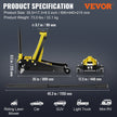VEVOR Floor Jack, 3 Ton Low Profile Floor Jack, Heavy-duty Steel Racing Floor Jack with Dual Pistons Quick Lift Pump, Floor Jack Lifting Range 3.35