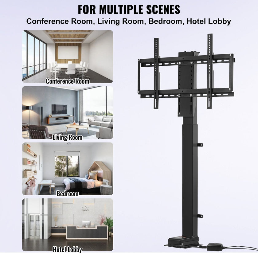 VEVOR Motorized TV Lift Stroke Length 39.4 Inches Motorized TV Mount Fit for 32-70 Inch TV Lift with Remote Control Height Adjustable 28.74-68.11 Inch,Load Capacity 154 Lbs
