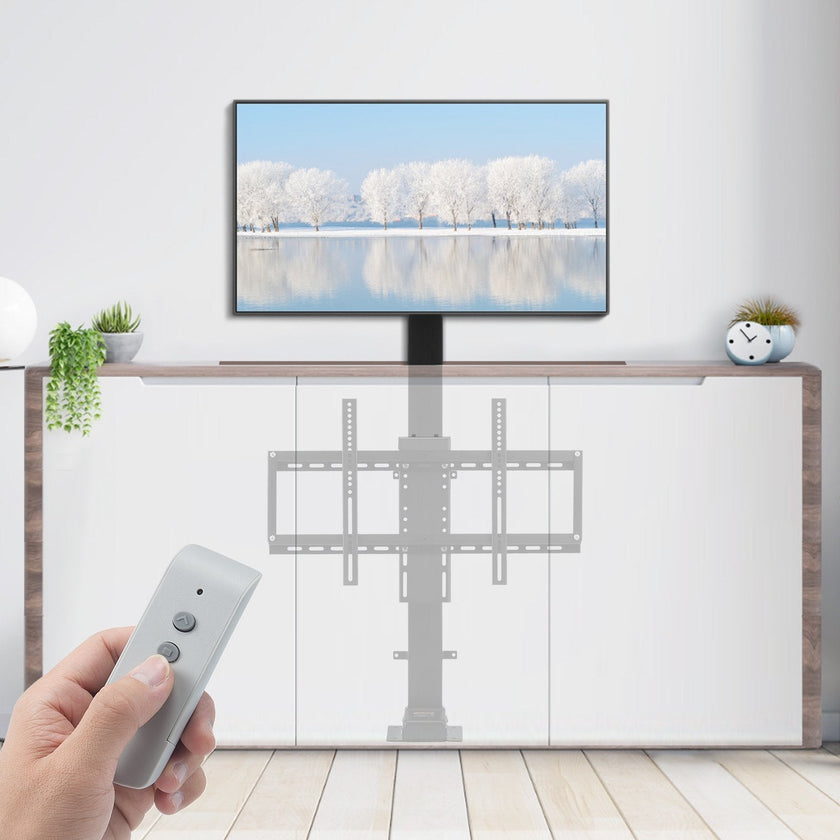 VEVOR Motorized TV Lift Stroke Length 39.4 Inches Motorized TV Mount Fit for 32-70 Inch TV Lift with Remote Control Height Adjustable 28.74-68.11 Inch,Load Capacity 154 Lbs