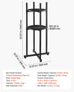 VEVOR 2-Tier Water Dispenser Stand for 1 Water Jug, Heavy-Duty Water Bottle Holder Rack with Detachable Storage Shelf, Cross-Shaped Stable Base, Black