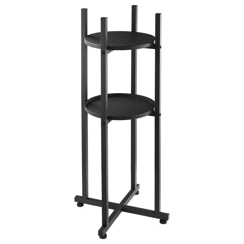 VEVOR 2-Tier Water Dispenser Stand for 1 Water Jug, Heavy-Duty Water Bottle Holder Rack with Detachable Storage Shelf, Cross-Shaped Stable Base, Black