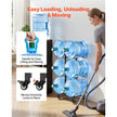 Product Title: VEVOR 3-Tier Water Jug Holder for 6 Bottles, Double Row Foldable Water Bottle Storage Rack with Casters, Locking Wheels, Adjustable Feet & Heavy-Duty Steel Frame, Black