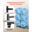 Product Title: VEVOR 3-Tier Water Jug Holder for 6 Bottles, Double Row Foldable Water Bottle Storage Rack with Casters, Locking Wheels, Adjustable Feet & Heavy-Duty Steel Frame, Black