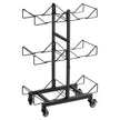 Product Title: VEVOR 3-Tier Water Jug Holder for 6 Bottles, Double Row Foldable Water Bottle Storage Rack with Casters, Locking Wheels, Adjustable Feet & Heavy-Duty Steel Frame, Black