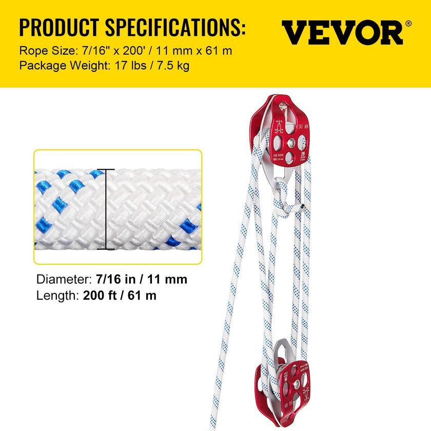 VEVOR Twin Sheave Block and Tackle 2/5