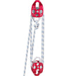 Twin Sheave Block and Tackle 7700Lb Pulley System 200 feet 1/2 Double Braid Rope