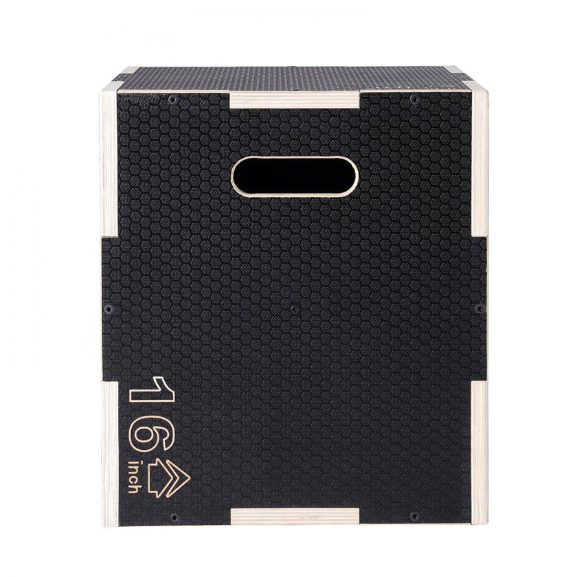 VEVOR 3 in 1 Plyometric Jump Box, 20/18/16 Inch Wooden Plyo Box, Platform & Jumping Agility Box, Anti-Slip Fitness Exercise Step Up Box for Home Gym Training, Conditioning Strength Training, Black