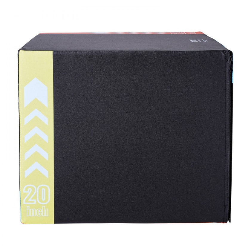 VEVOR 3 in 1 Plyometric Jump Box, 30/24/20 Inch Cotton Plyo Box, Platform & Jumping Agility Box, Anti-Slip Fitness Exercise Step Up Box for Home Gym Training, Conditioning Strength Training, Black