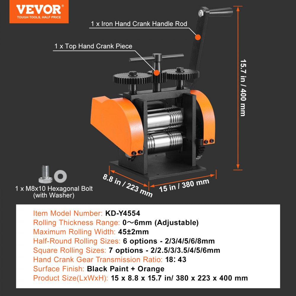 VEVOR Rolling Mill, 1.77