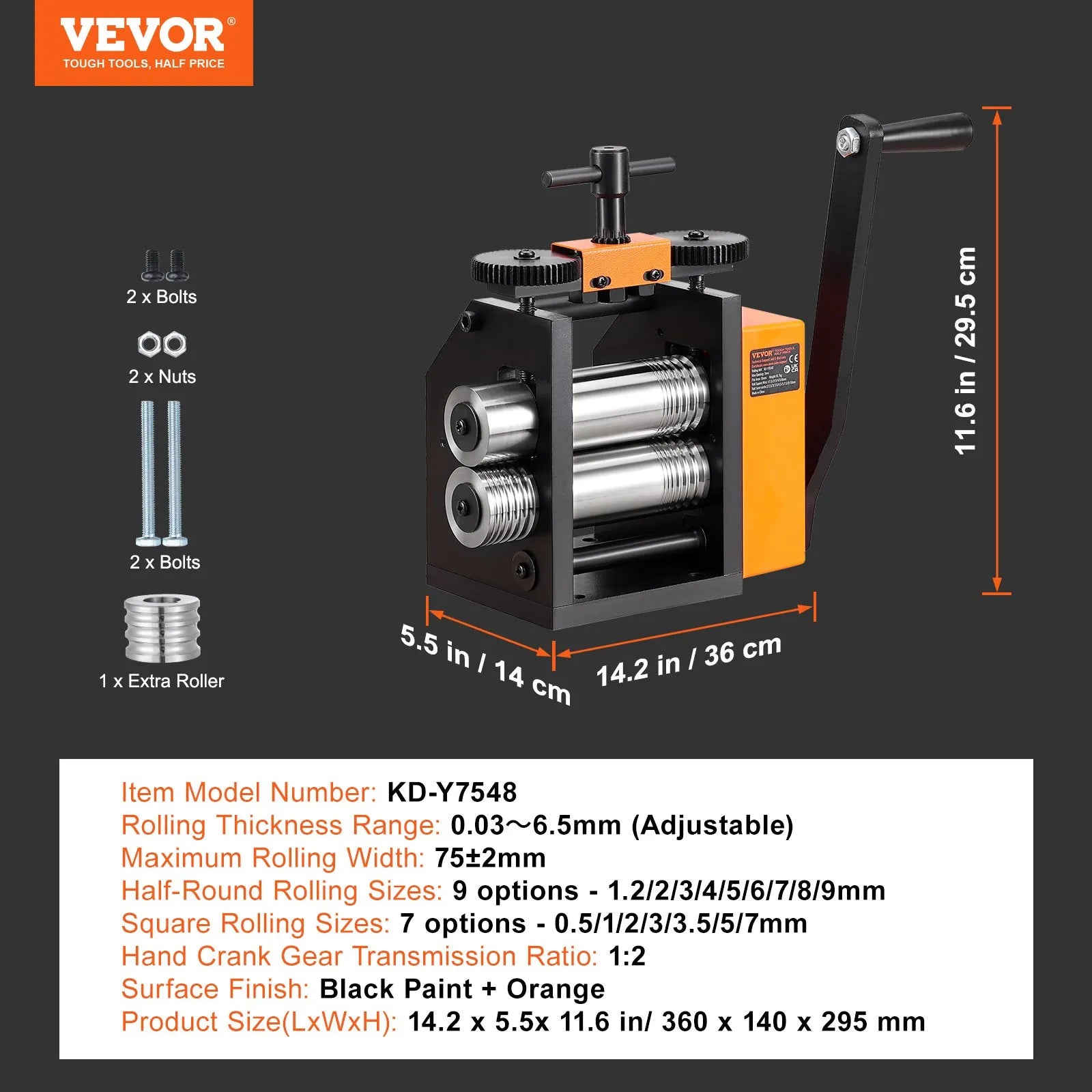 VEVOR Rolling Mill, 2.95