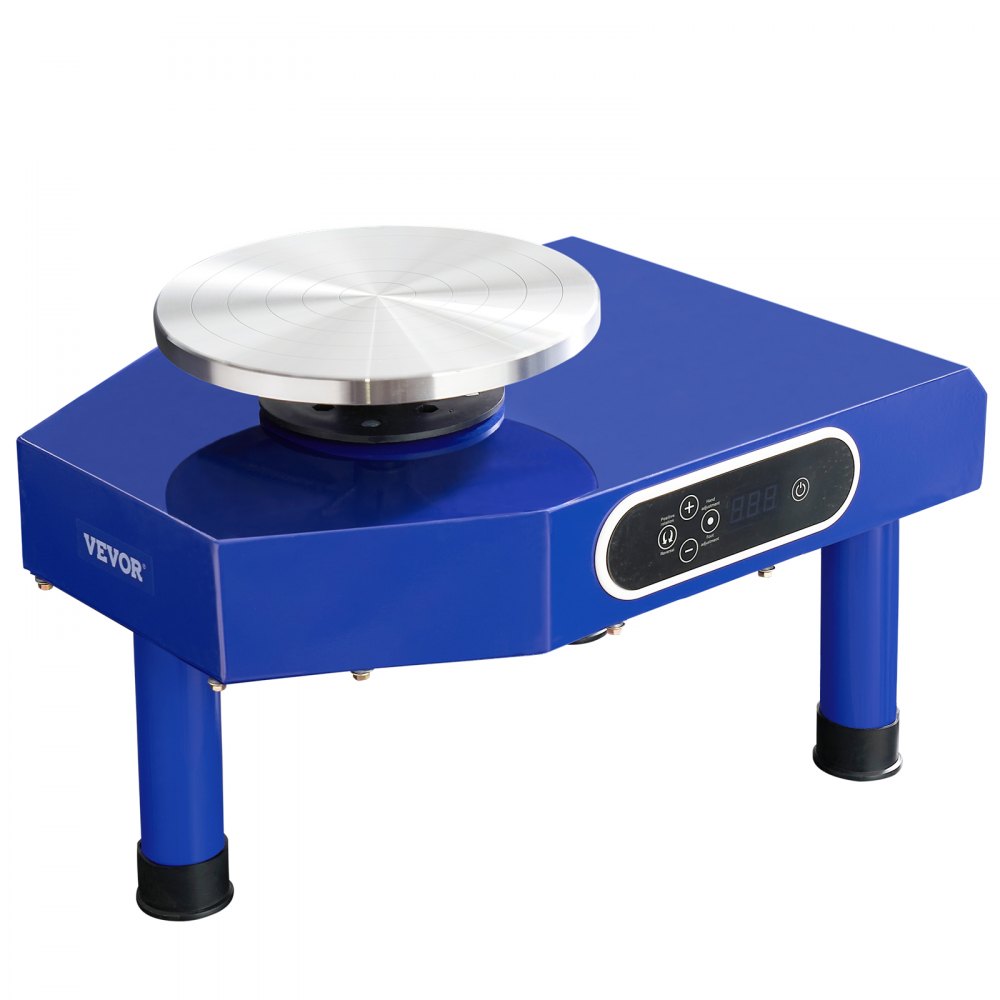 VEVOR Pottery Wheel, 10in Ceramic Wheel Forming Machine, Adjustable 60-300RPM Speed Manual LCD Panel, Foot Pedal ABS Detachable Basin, Sculpting Tool Apron Accessory Kit for Work Art Craft DIY