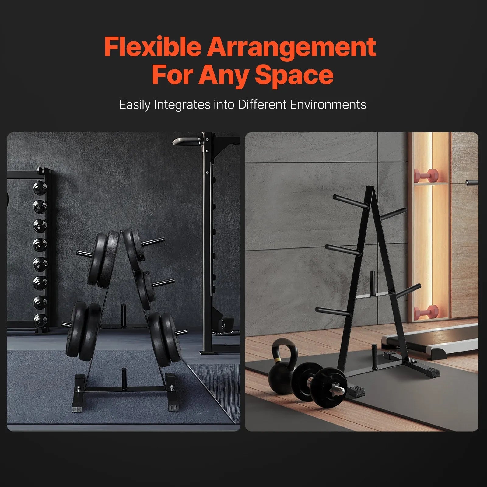 VEVOR Weight Plate Rack Weight Plate Tree Home Gym Barbell Storage Stand 1 inch
