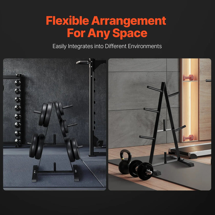 VEVOR Weight Plate Rack Weight Plate Tree Home Gym Barbell Storage Stand 1 inch
