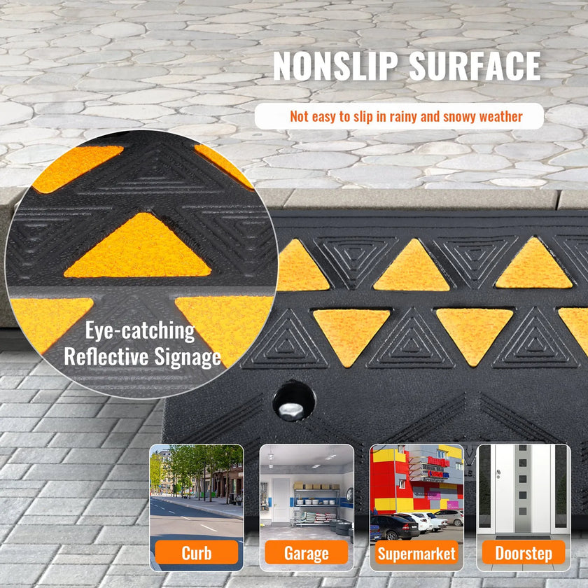 VEVOR Rubber Curb Ramp 2 Pack, 4.3
