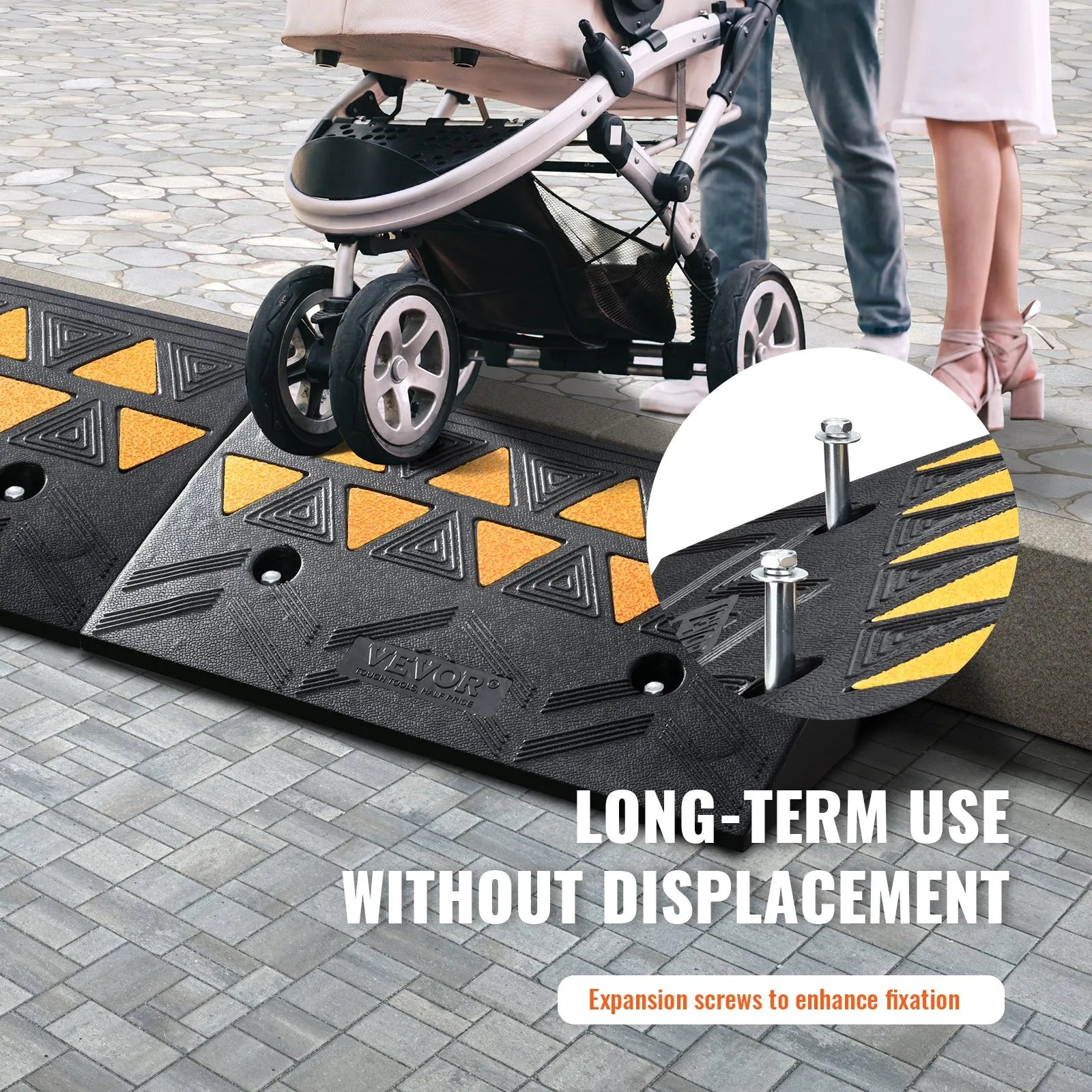 VEVOR Rubber Curb Ramp 2 Pack, 4.3