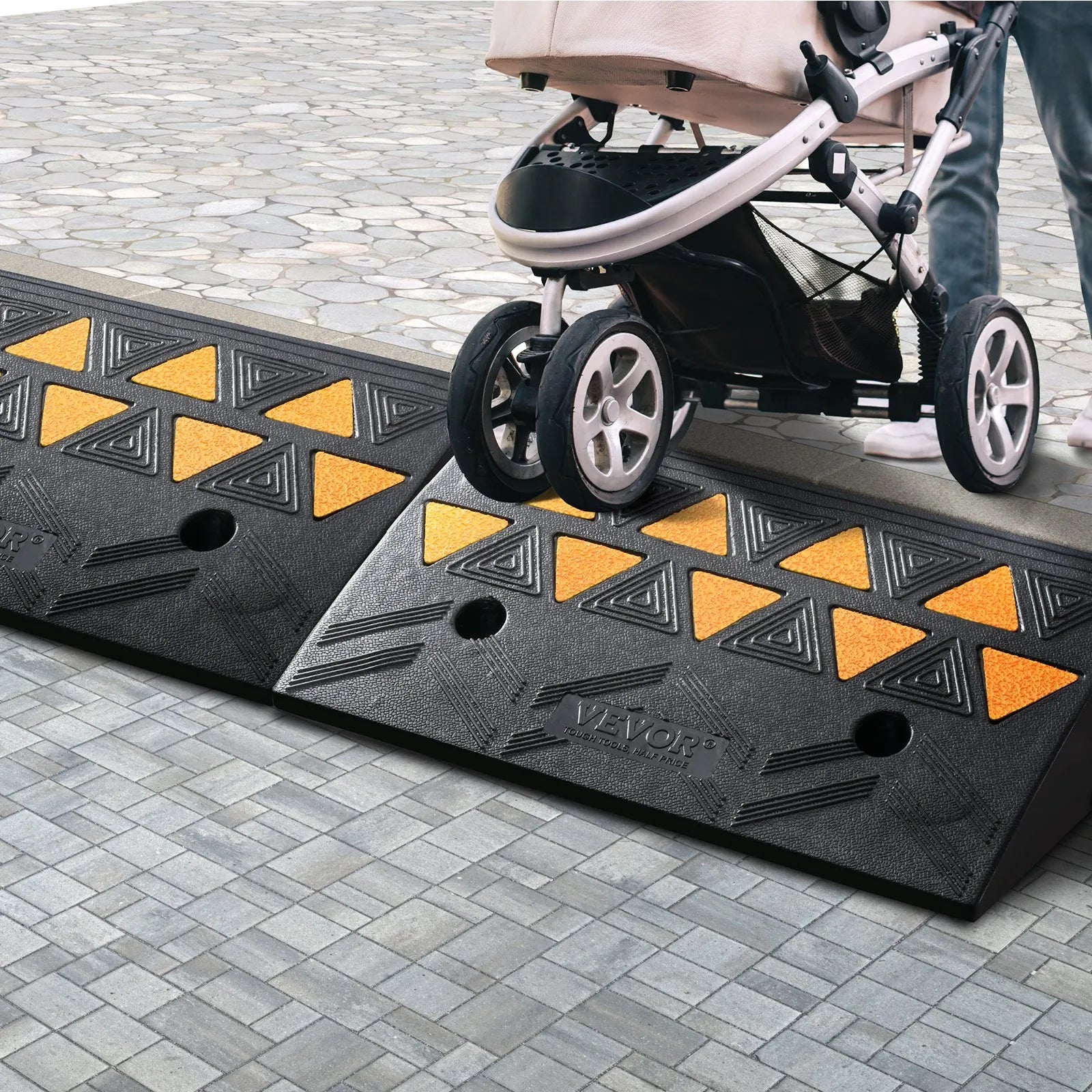 VEVOR Rubber Curb Ramp 2 Pack, 4.3