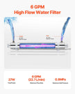 VEVOR 110V 25W UV Water Purifier 6GPM Ultraviolet Water Purifier Filter
