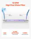VEVOR 110V 55W UV Water Purifier 12GPM Ultraviolet Water Purifier Filter