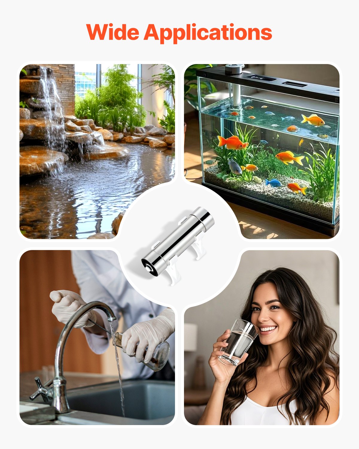 VEVOR 110V 8W UV Water Purifier 1GPM Ultraviolet Water Purifier Filter