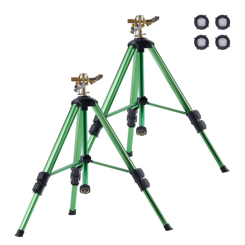 VEVOR Tripod Sprinkler 2 Packs Heavy Duty Lawn Sprinklers with 3/4