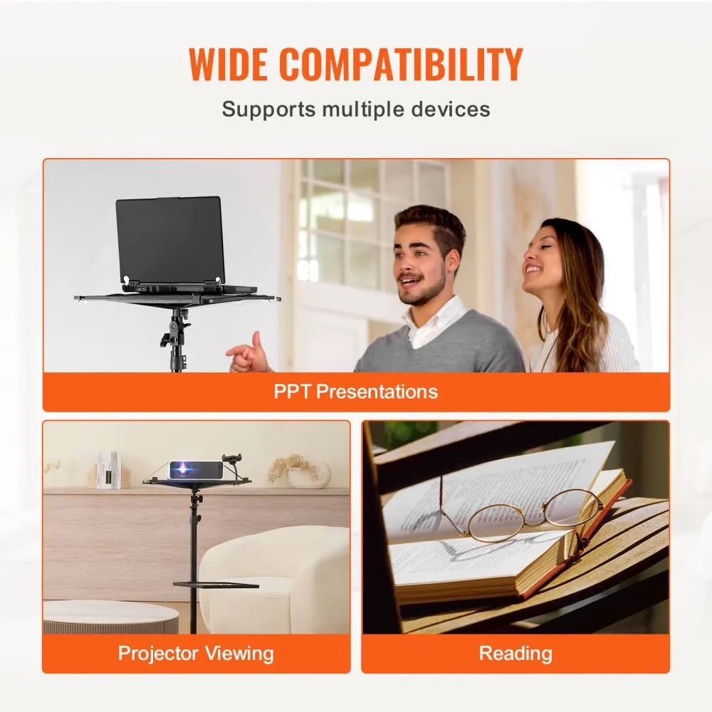 VEVOR Projector Stand with Wheels Laptop Stand Tripod Height from 31.3 to 67.3