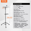 VEVOR Projector Stand with Wheels Laptop Stand Tripod Height from 31.3 to 67.3