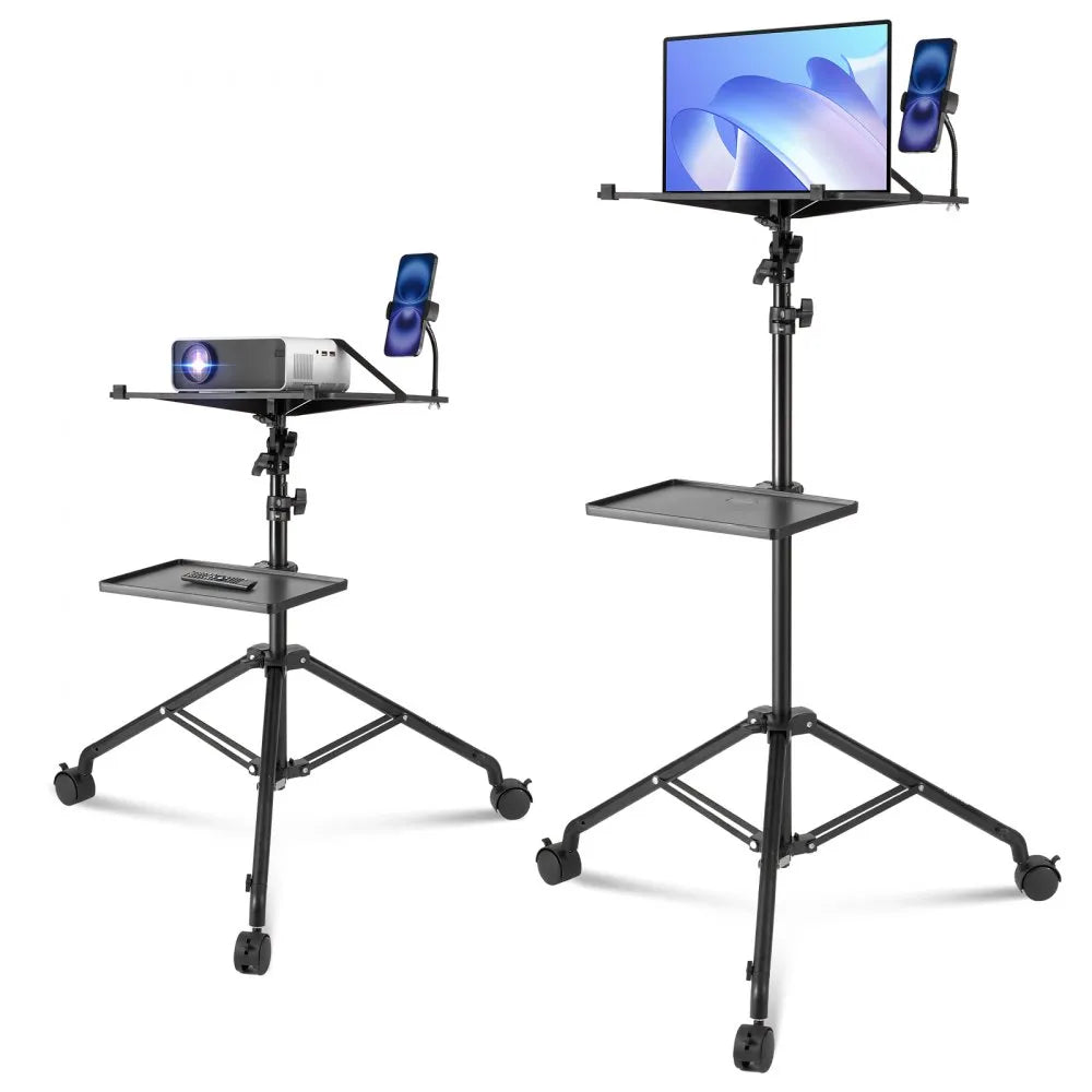 VEVOR Projector Stand with Wheels Laptop Stand Tripod Height from 31.3 to 67.3