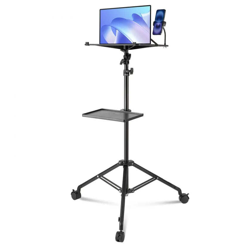 VEVOR Projector Stand with Wheels Laptop Stand Tripod Height from 31.3 to 67.3