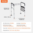 VEVOR Foldable Toilet Safety Rail Toilet Rail with Non-Slip Handles for Seniors