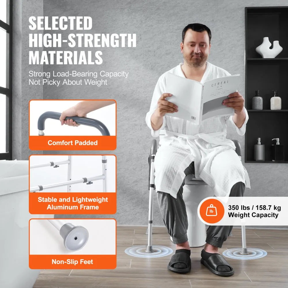 VEVOR Raised Toilet Seat, 7-Position Height Adjustment 19.3