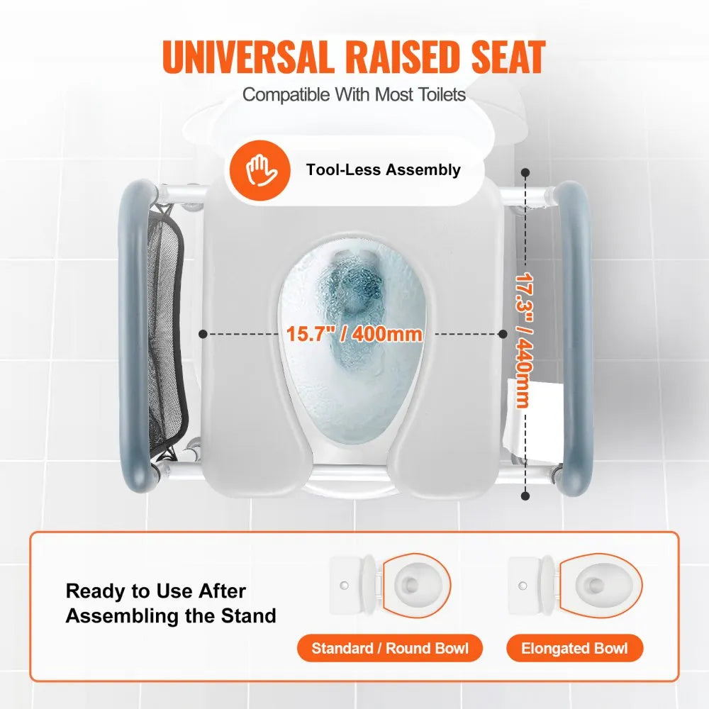 VEVOR Raised Toilet Seat, 7-Position Height Adjustment 19.3