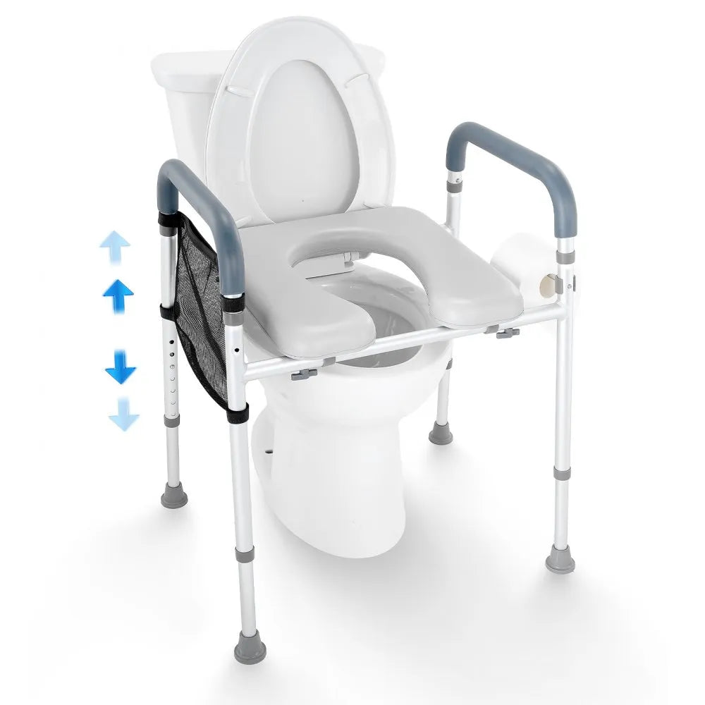 VEVOR Raised Toilet Seat, 7-Position Height Adjustment 19.3