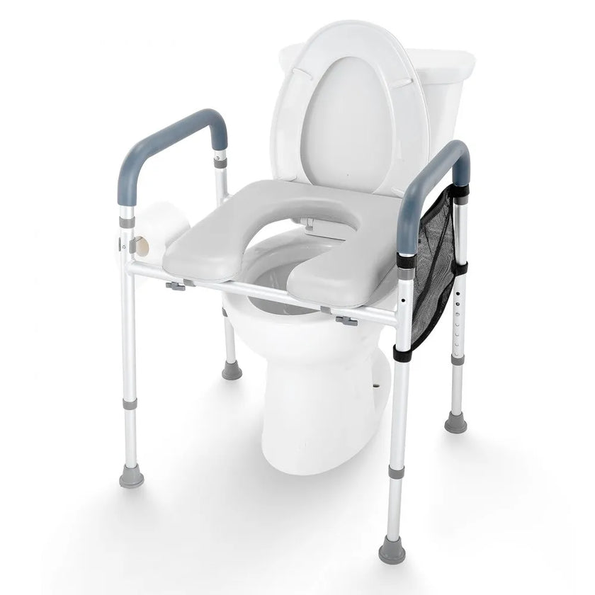VEVOR Raised Toilet Seat, 7-Position Height Adjustment 19.3