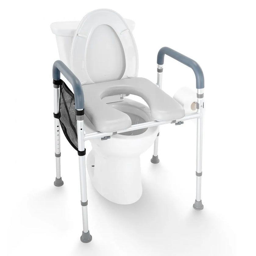 VEVOR Raised Toilet Seat, 7-Position Height Adjustment 19.3