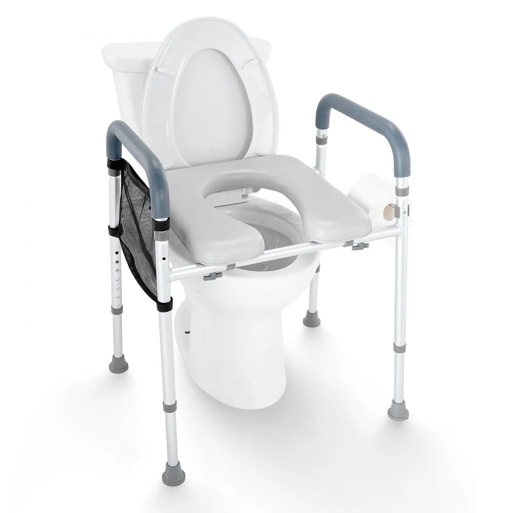 VEVOR Raised Toilet Seat, 7-Position Height Adjustment 19.3