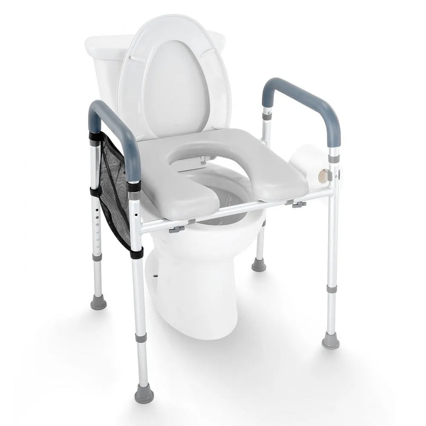 VEVOR Raised Toilet Seat, 7-Position Height Adjustment 19.3