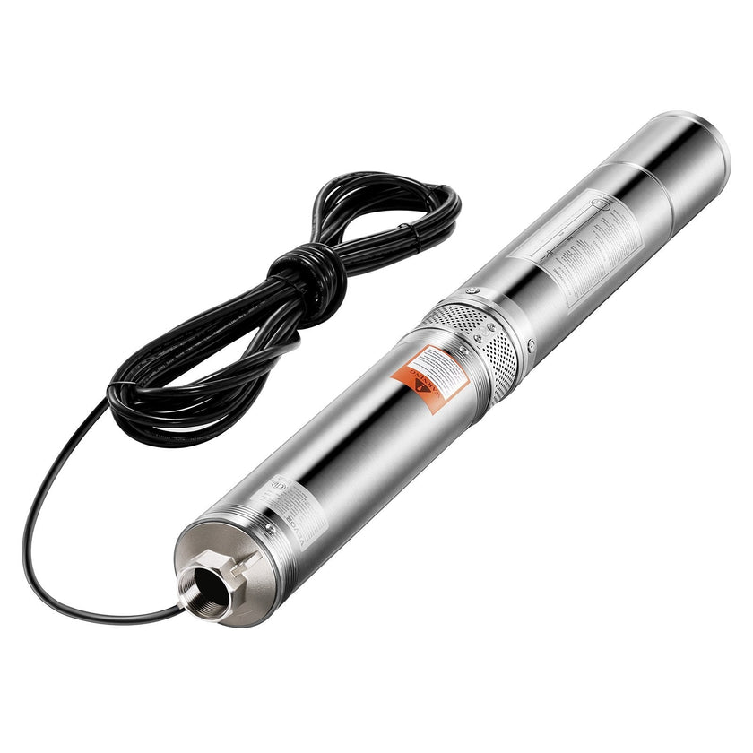 VEVOR 1.5HP Deep Well Submersible Pump Stainless Steel Water Pump 31.7GPM 276ft