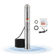 VEVOR 1HP Deep Well Submersible Pump Stainless Steel Water Pump 31.7 GPM 207 ft