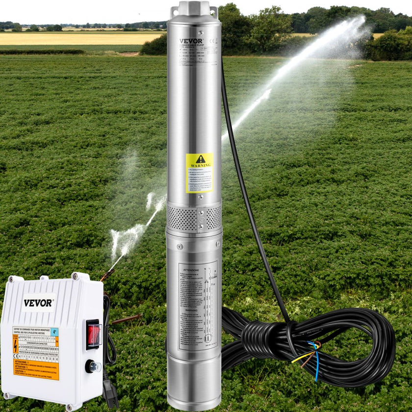 VEVOR Deep Well Submersible Pump Stainless Steel Water Pump 2HP 230V 37GPM 427ft