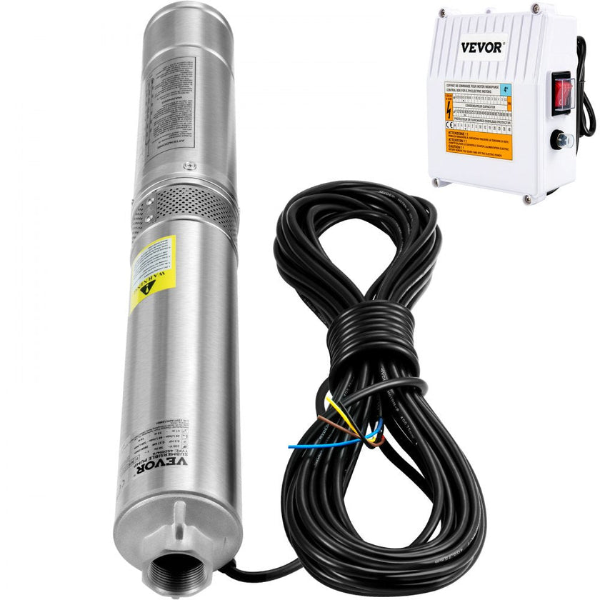 VEVOR Deep Well Submersible Pump Stainless Steel Water Pump 2HP 230V 37GPM 427ft